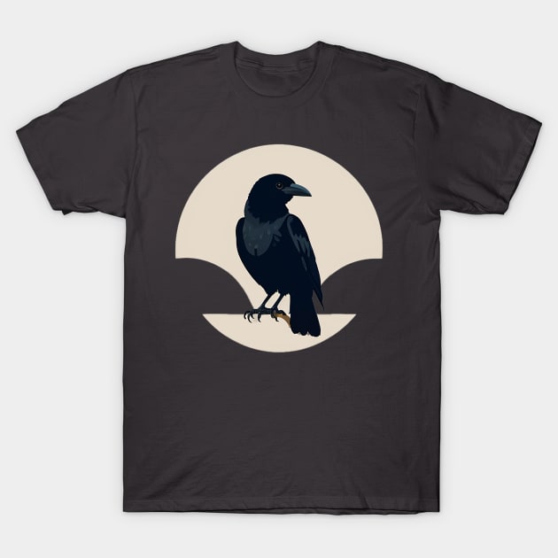 Cute little black crow side profile T-Shirt by CursedContent